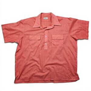 THE HEMAN SHOP Pullover Camp Shirt Men's XXL VTG 60's Coral Rockabilly Workwear